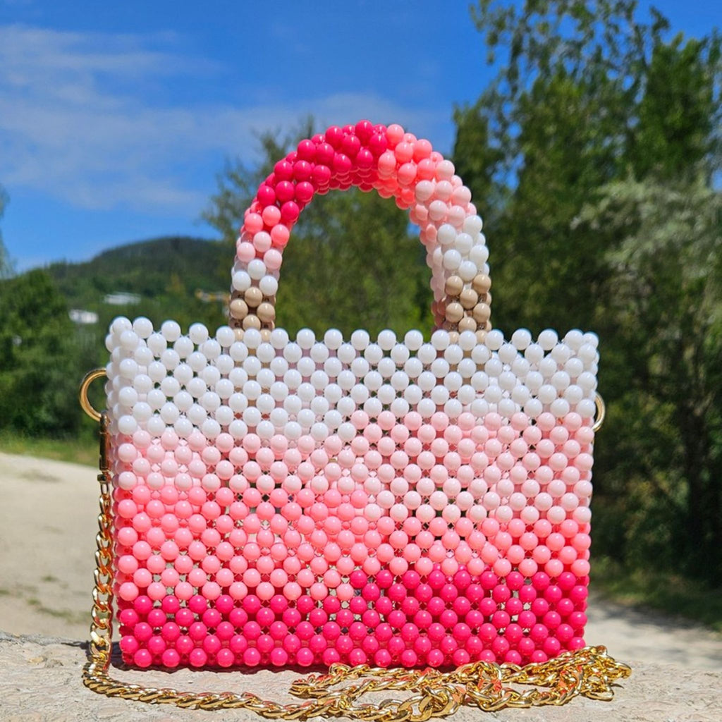 Claudia Pink – Handgefertigte Perlentasche in Pink
