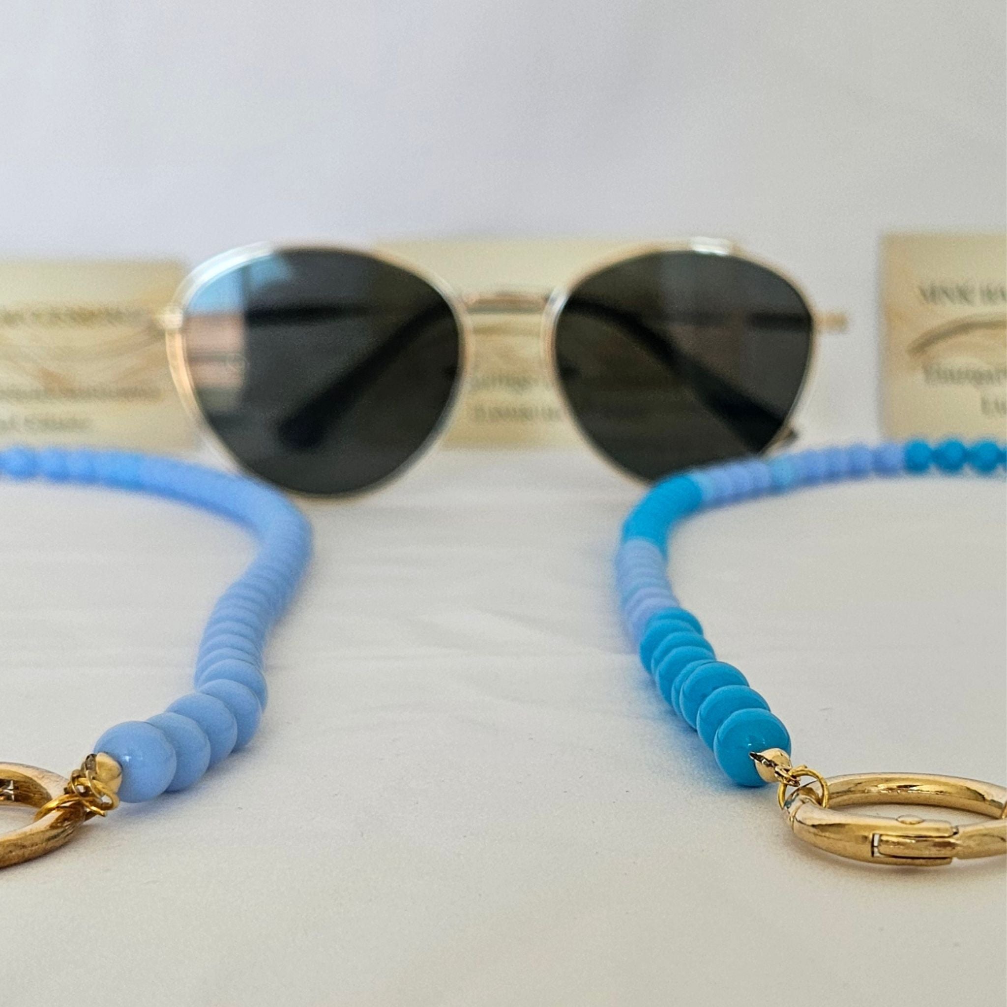 Brillenkette in Blau 2-in-1-Halskette