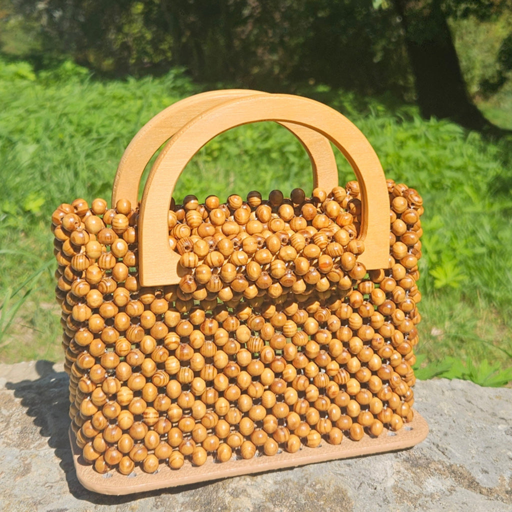 Handtasche aus Holzperlen - Unikat Mnk Bags Accessories