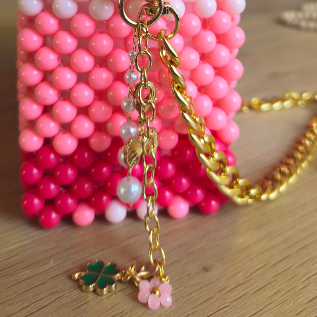 Claudia Pink – Handgefertigte Perlentasche in Pink