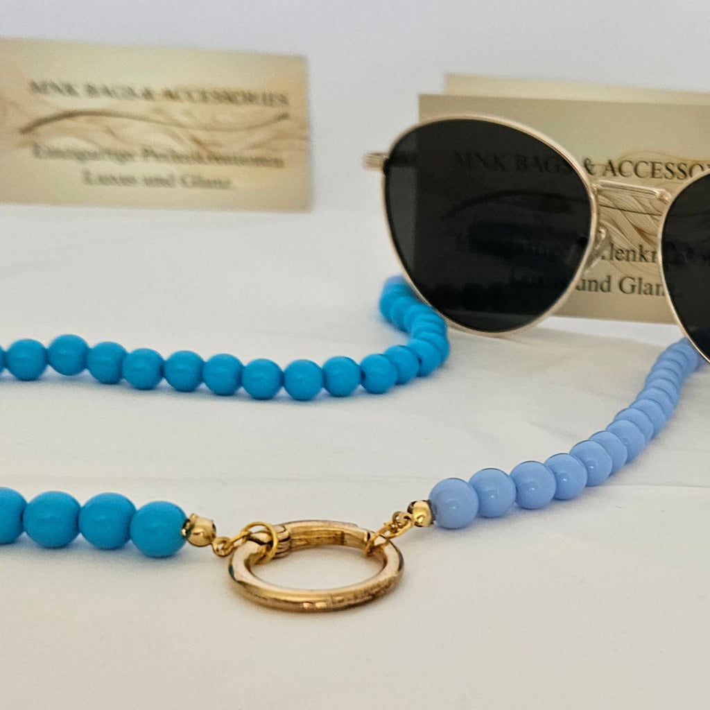 Brillenkette in Blau 2-in-1-Halskette