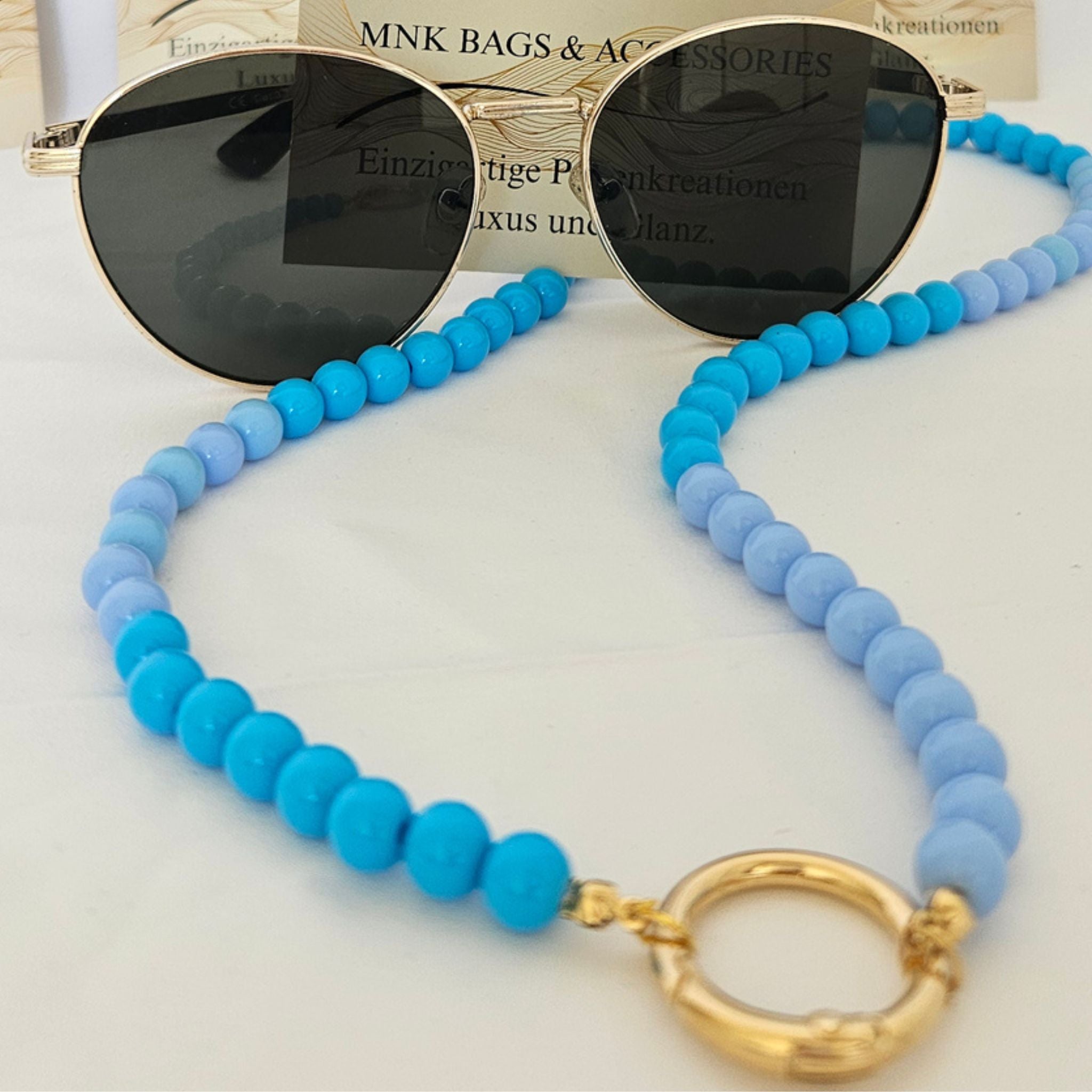 Brillenkette in Blau 2-in-1-Halskette