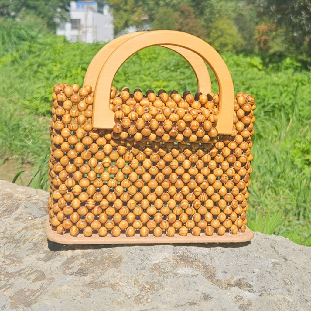 Handtasche aus Holzperlen - Unikat Mnk Bags Accessories