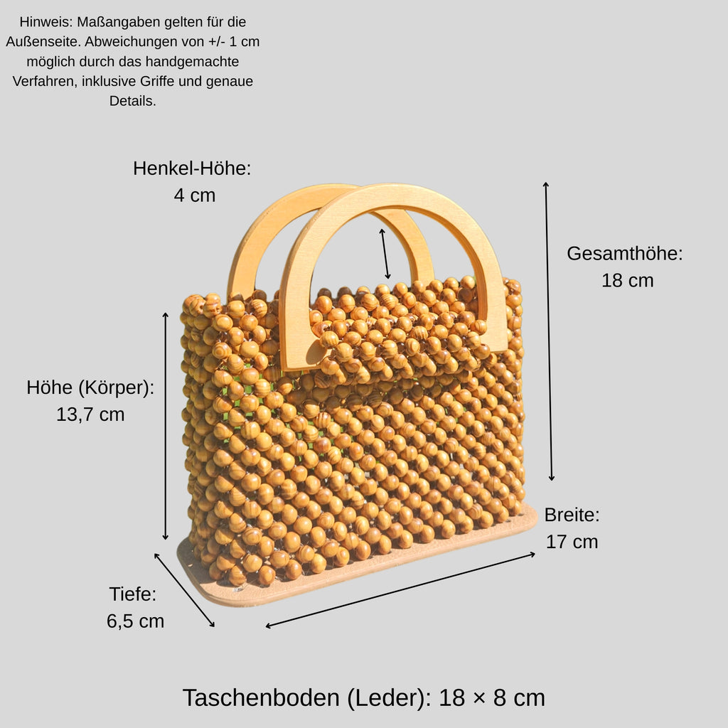 Handtasche aus Holzperlen - Unikat Mnk Bags Accessories