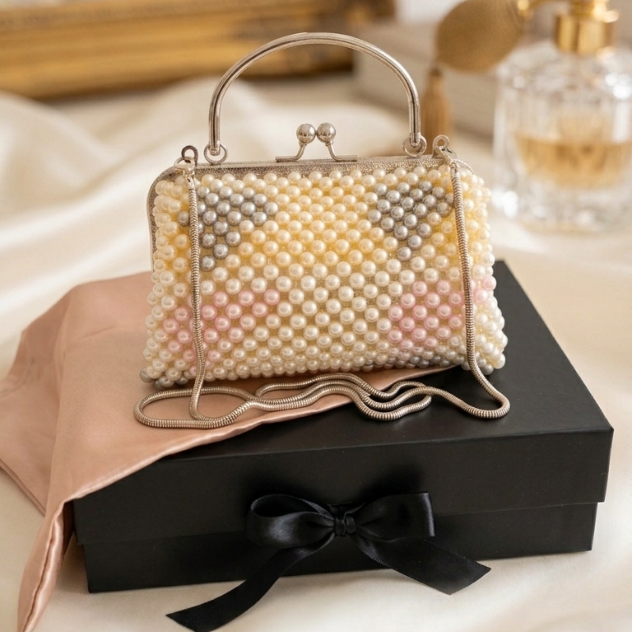 Izabela –Luxus Handgefertigte Perltasche aus Muschelperlen