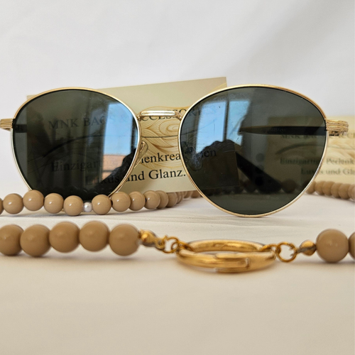 Brillenkette aus Perlen in Beige – 2-in-1 Schmuckkette für Damen