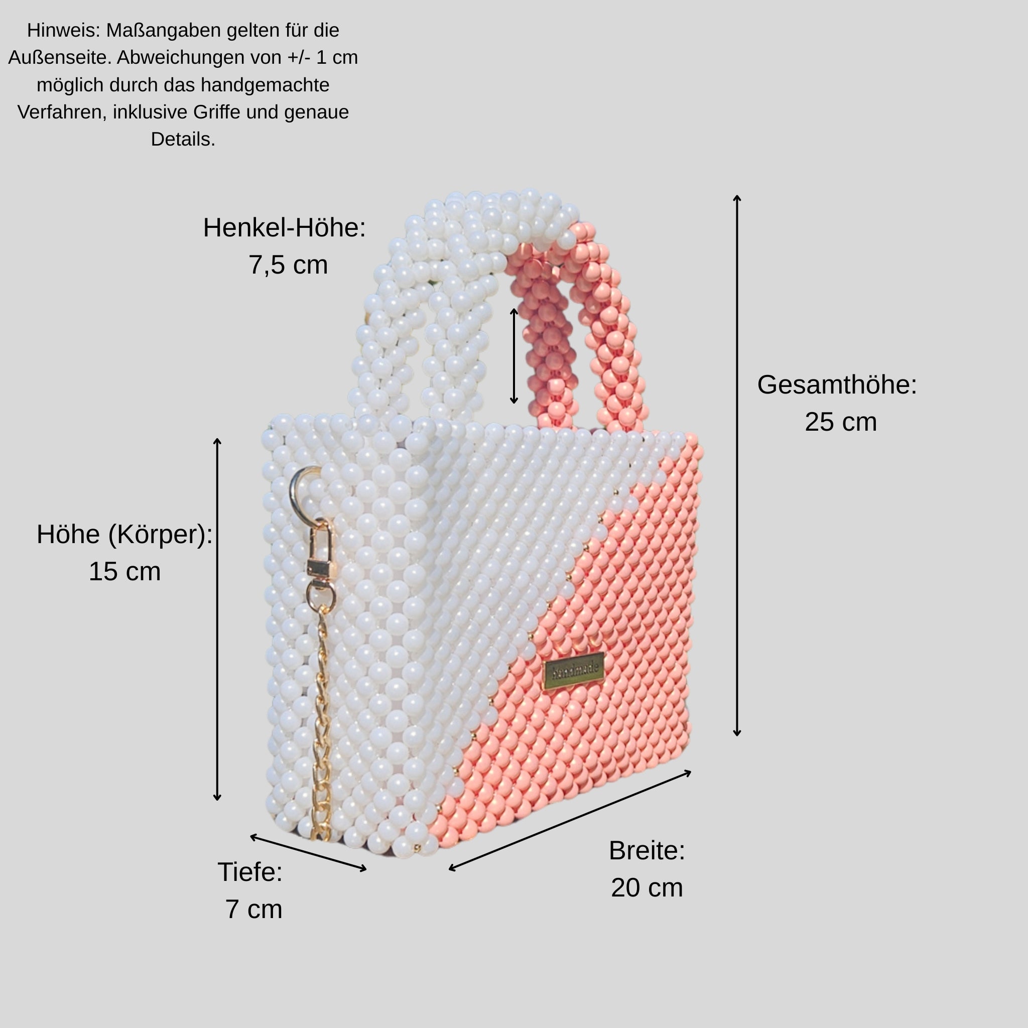 Handtasche – Eleganz in Weiß und Koralle